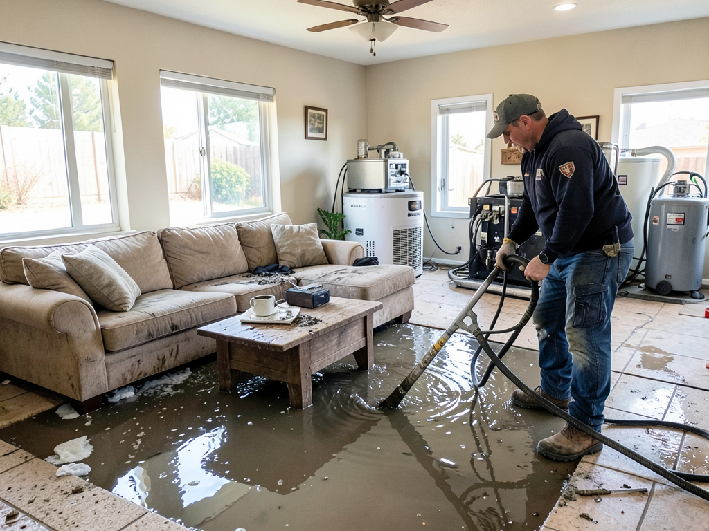 Emergency flood cleanup and restoration in jurupa