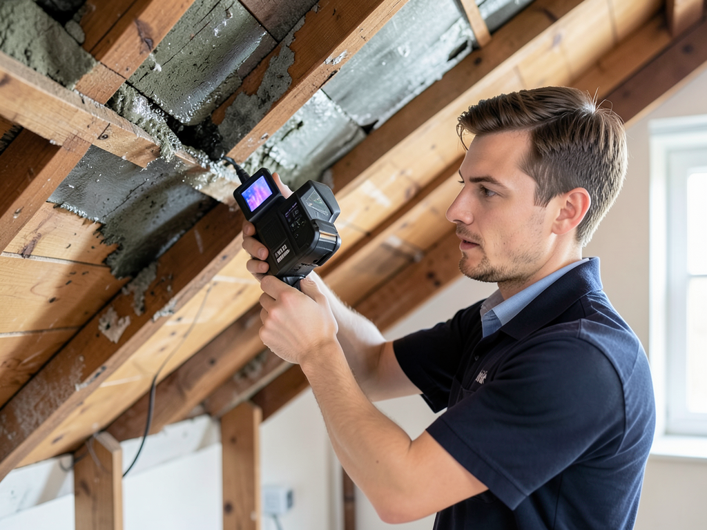 Repairing attic water damage after a riverside rai